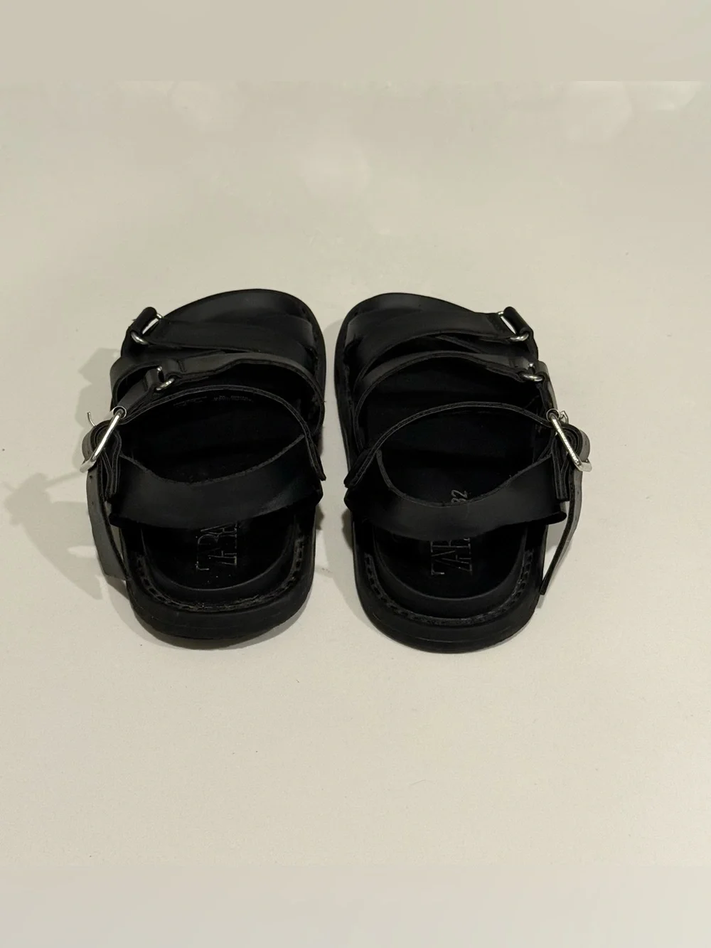 Zara Kids Black Multi-Strap Buckle Sandals